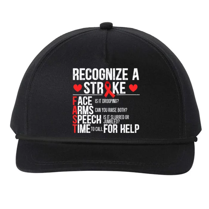 Recognize A Stroke Awareness Brain Attack I Wear Red Snapback Five-Panel Rope Hat