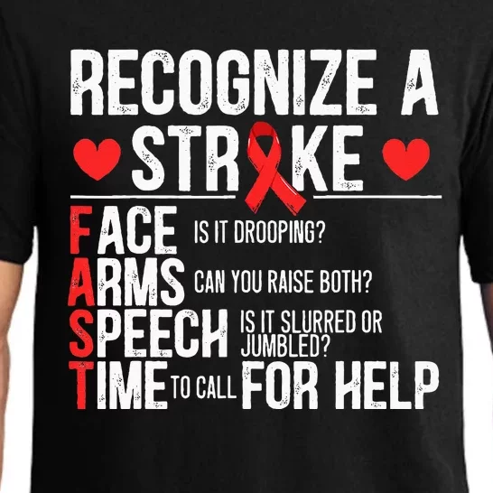 Recognize A Stroke Awareness Brain Attack I Wear Red Pajama Set