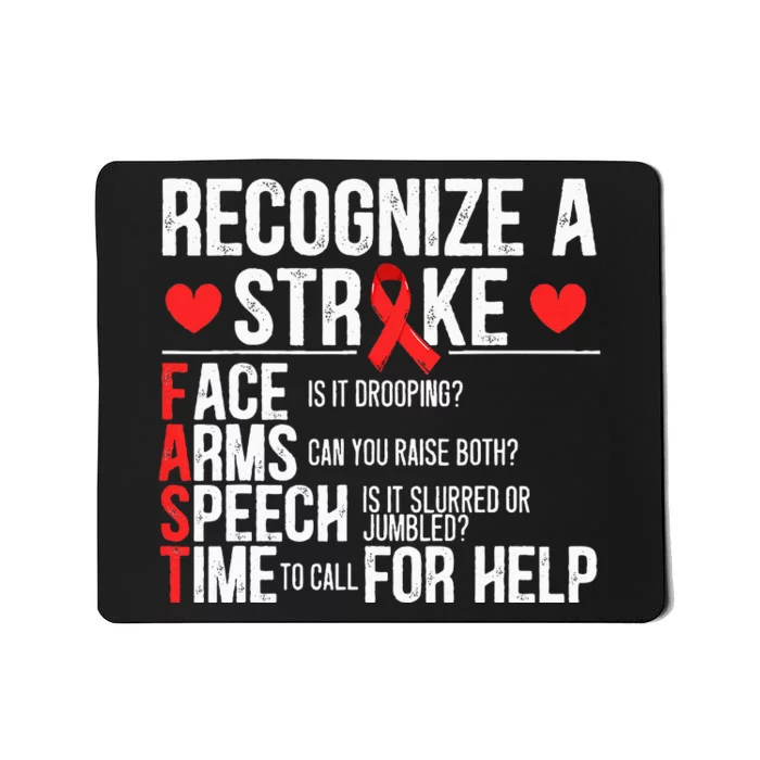 Recognize A Stroke Awareness Brain Attack I Wear Red Mousepad