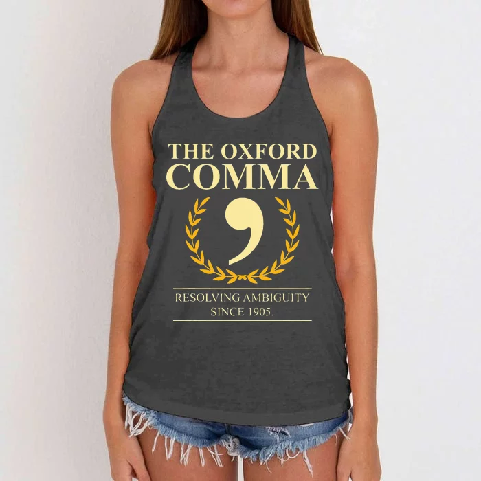 Resolving Ambiguity Since 1905 Club Grammar Women's Knotted Racerback Tank