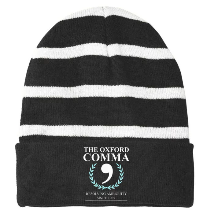 Resolving Ambiguity Since 1905 Club Grammar Striped Beanie with Solid Band