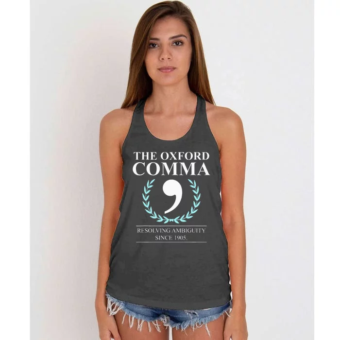 Resolving Ambiguity Since 1905 Club Grammar Women's Knotted Racerback Tank