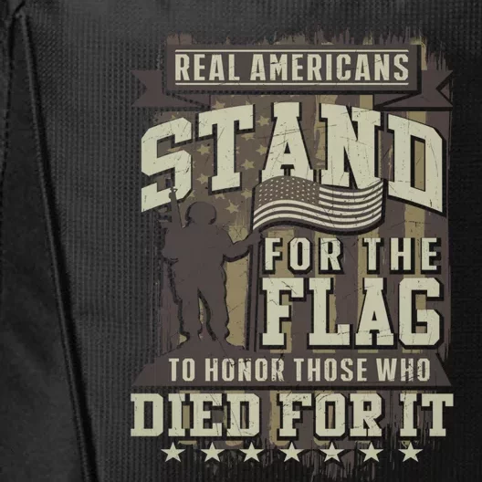 Real Americans Stand For The Flag To Honor The Fallen Gift City Backpack