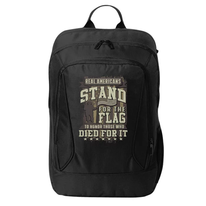 Real Americans Stand For The Flag To Honor The Fallen Gift City Backpack