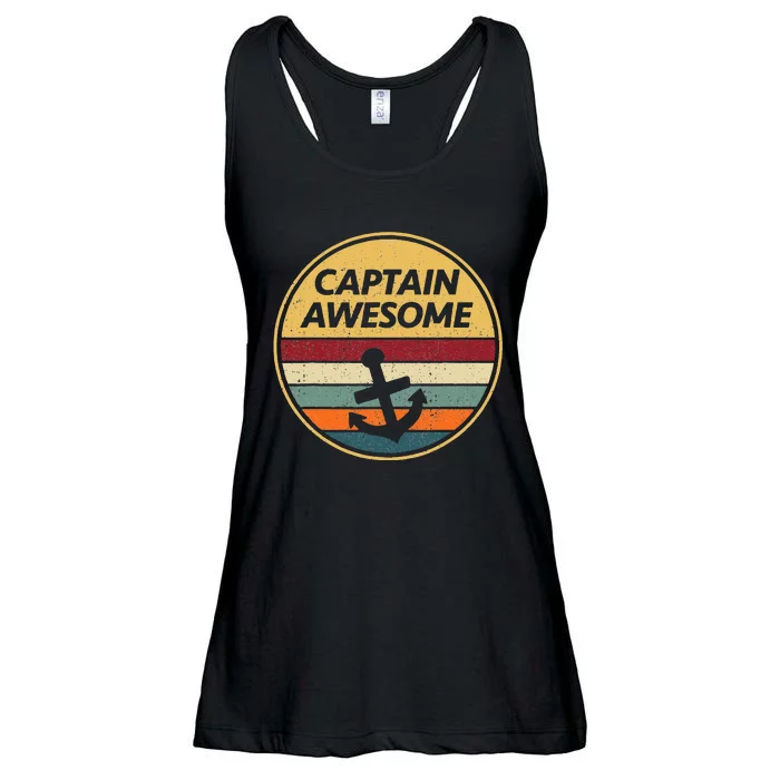 Retro Anchor Sailboat Vintage Sailing Captain Awesome Ladies Essential Flowy Tank