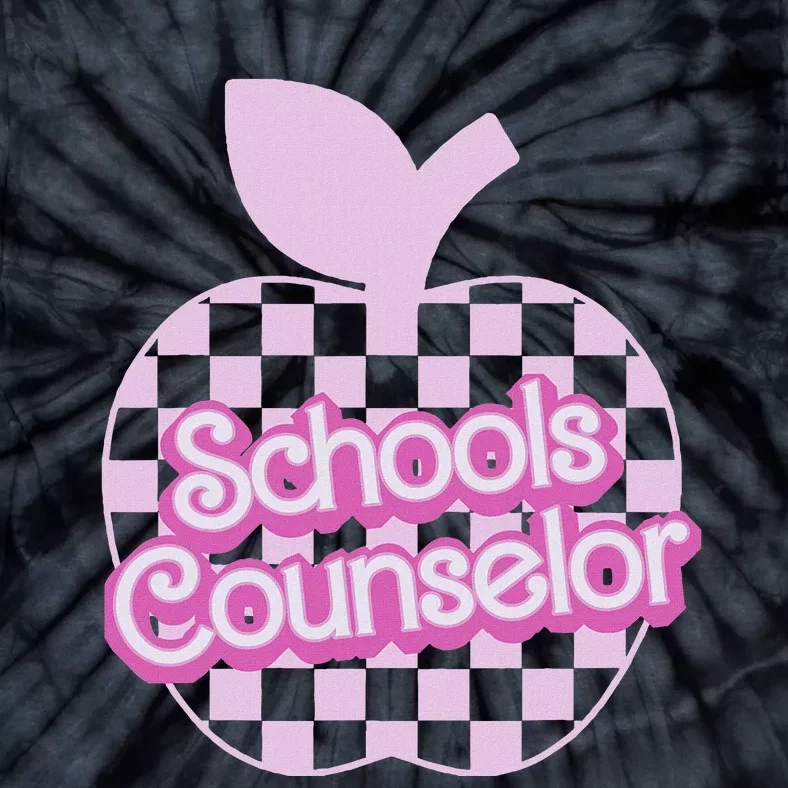 Retro Apple School Counselor Groovy Back To School Tie-Dye T-Shirt