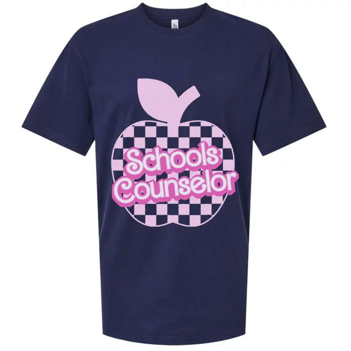 Retro Apple School Counselor Groovy Back To School Sueded Cloud Jersey T-Shirt