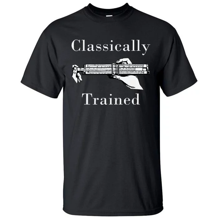 Retro Analog Slide Rule Vintage Classically Trained Student Tall T-Shirt