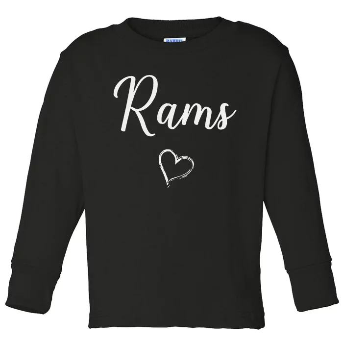 Rams Above Small Heart Southeast Polk Toddler Long Sleeve Shirt