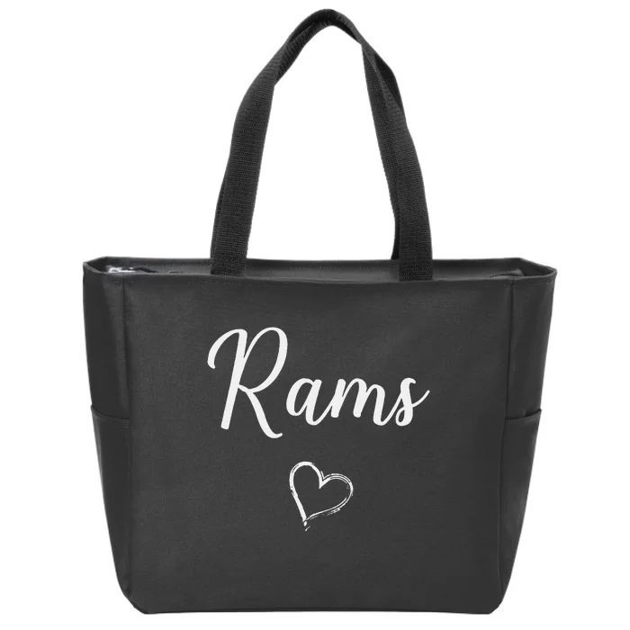 Rams Above Small Heart Southeast Polk Zip Tote Bag