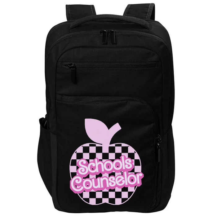 Retro Apple School Counselor Groovy Back To School Impact Tech Backpack