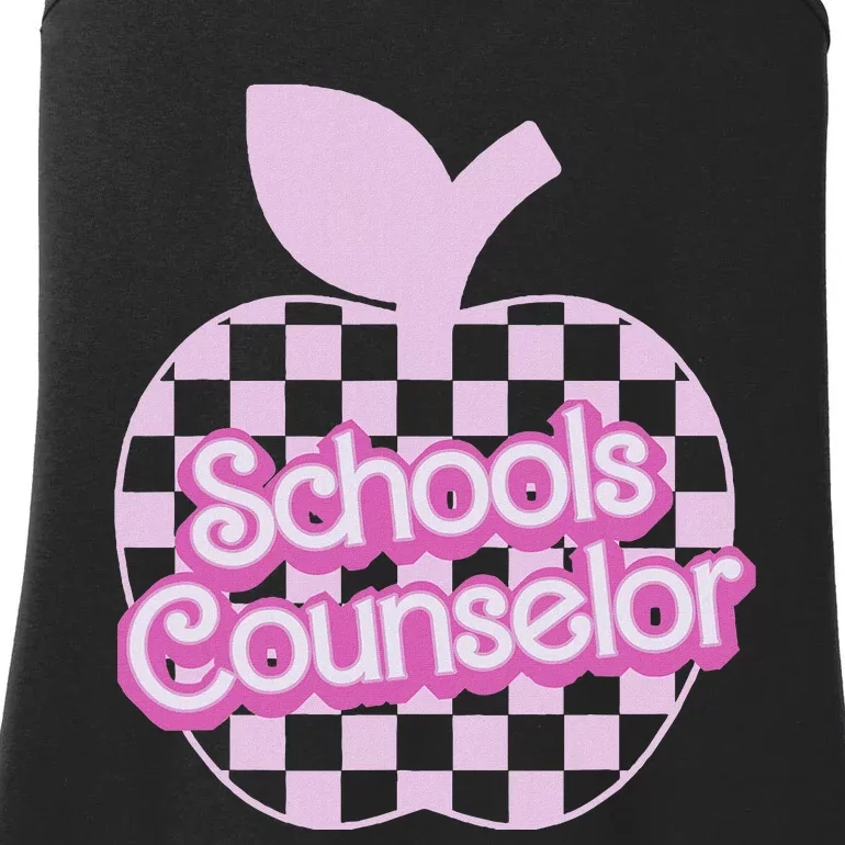 Retro Apple School Counselor Groovy Back To School Ladies Essential Tank