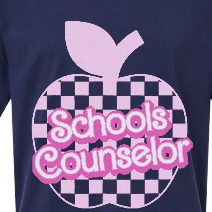 Retro Apple School Counselor Groovy Back To School Sueded Cloud Jersey T-Shirt