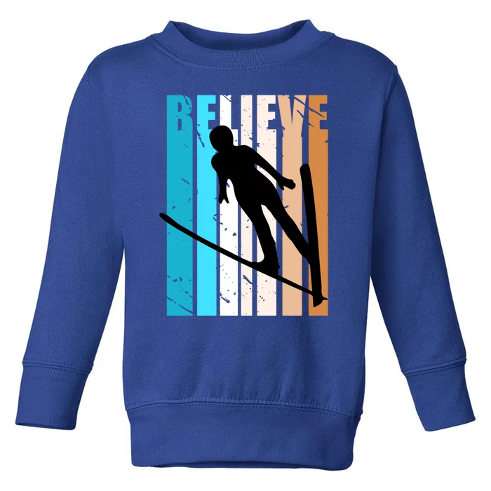 Retro Alpine Ski Jumping Jumper Female Competition Vintage Gift Toddler Sweatshirt