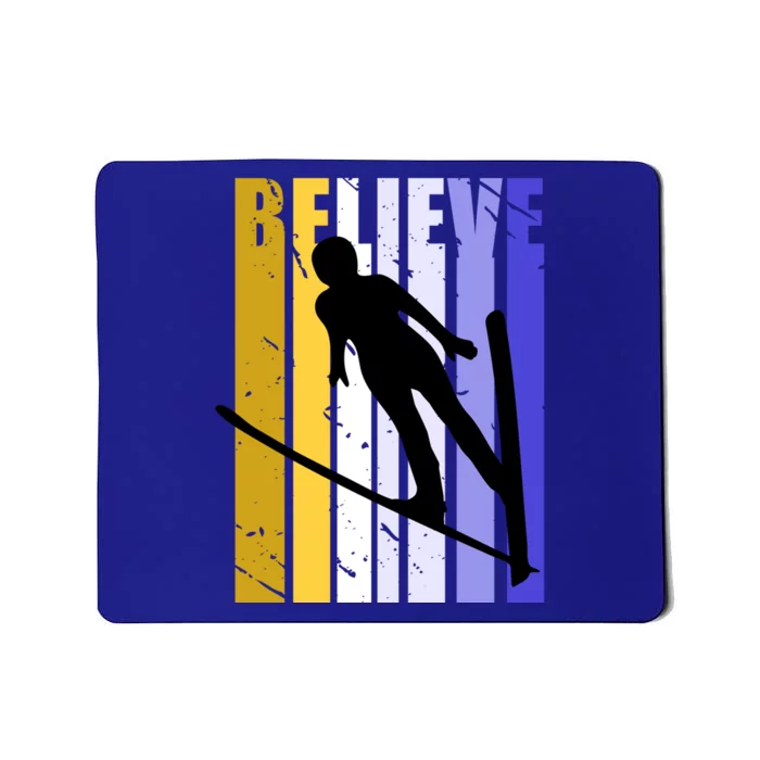 Retro Alpine Ski Jumping Jumper Female Competition Vintage Funny Gift Mousepad