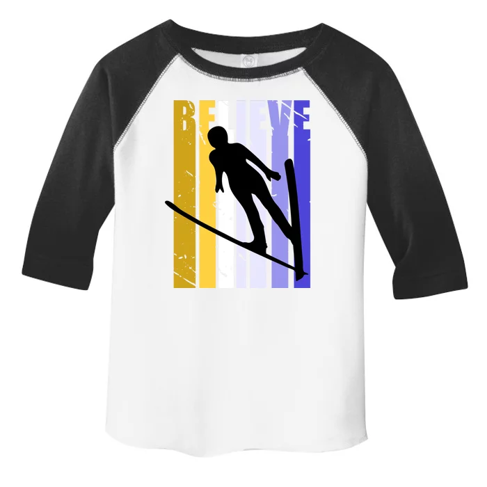 Retro Alpine Ski Jumping Jumper Female Competition Vintage Funny Gift Toddler Fine Jersey T-Shirt