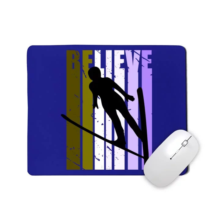 Retro Alpine Ski Jumping Jumper Female Competition Vintage Gift Mousepad