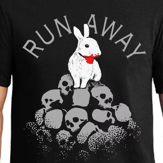 Run Away Scary Bunny With Skull, Scary Easter For, Women Pajama Set