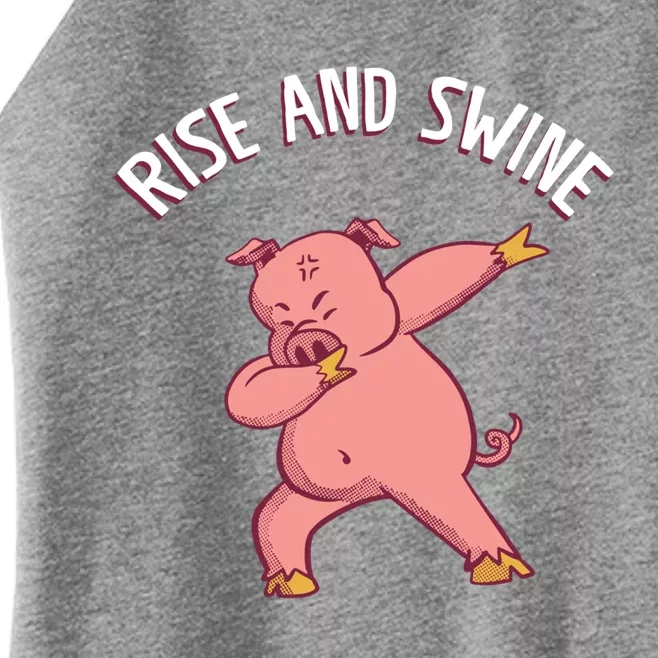 Rise And Swine Barbecue Swine Pork Gift Women’s Perfect Tri Rocker Tank