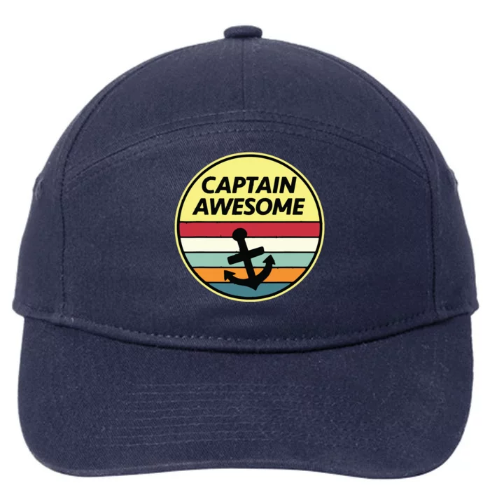 Retro Anchor Sailboat Vintage Sailing Captain Awesome 7-Panel Snapback Hat