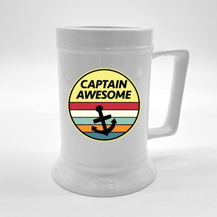 Retro Anchor Sailboat Vintage Sailing Captain Awesome Front & Back Beer Stein