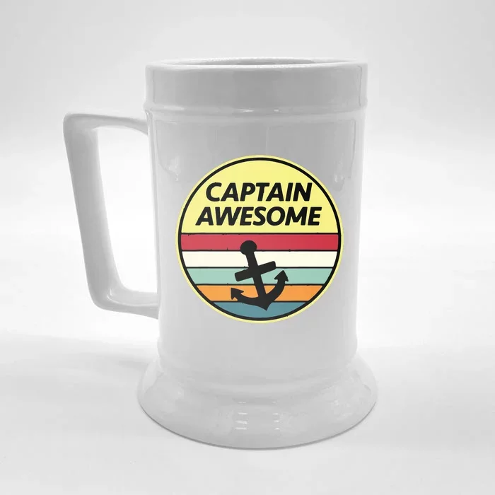 Retro Anchor Sailboat Vintage Sailing Captain Awesome Front & Back Beer Stein