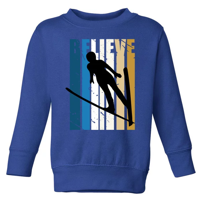 Retro Alpine Ski Jumping Jumper Female Competition Vintage Gift Toddler Sweatshirt