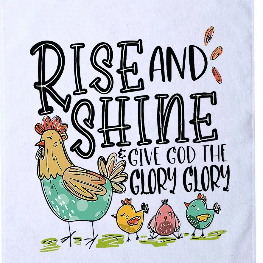 Rise And Shine Give God The Glory Funny Chicken Platinum Collection Golf Towel