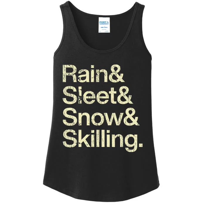 Rain And Sleet And Snow And Skiing Ladies Essential Tank