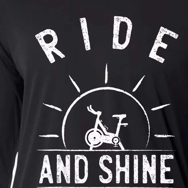 Ride And Shine Funny Indoor Spinning Spin Class Workout Gym Cooling Performance Long Sleeve Crew