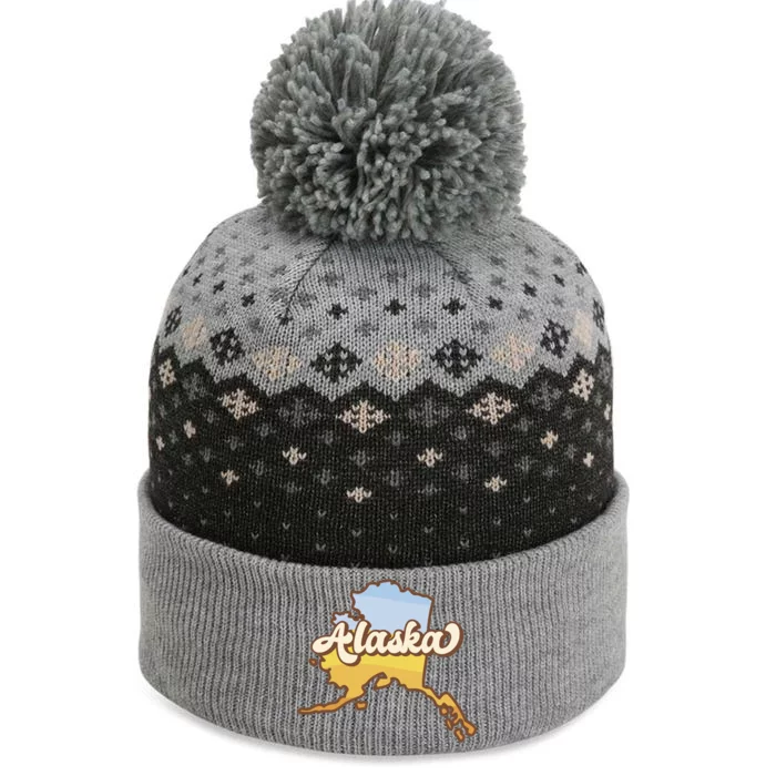 Retro Alaska State Logo The Baniff Cuffed Pom Beanie