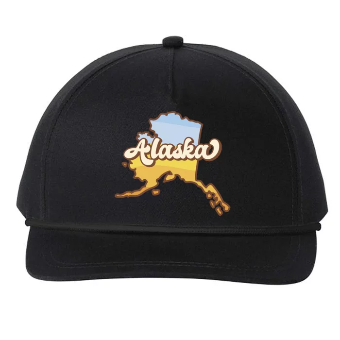 Retro Alaska State Logo Snapback Five-Panel Rope Hat