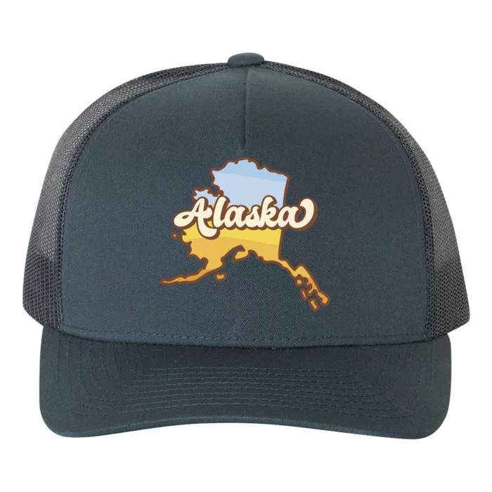 Retro Alaska State Logo Yupoong Adult 5-Panel Trucker Hat