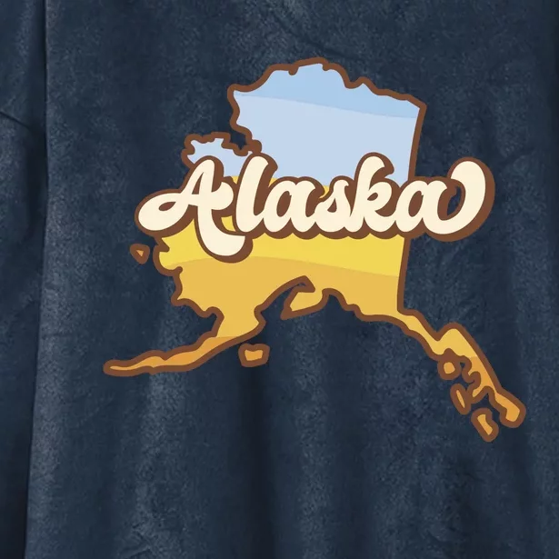 Retro Alaska State Logo Hooded Wearable Blanket