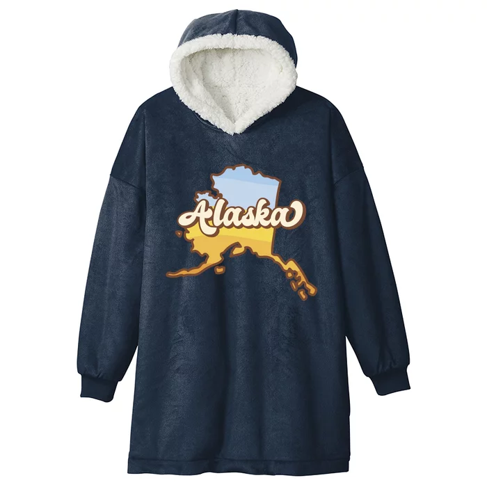 Retro Alaska State Logo Hooded Wearable Blanket