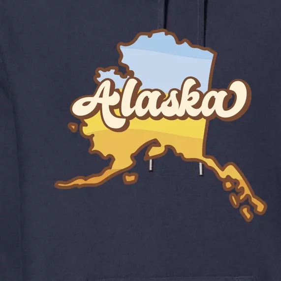 Retro Alaska State Logo Premium Hoodie