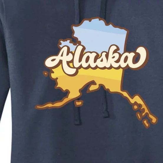 Retro Alaska State Logo Women's Pullover Hoodie