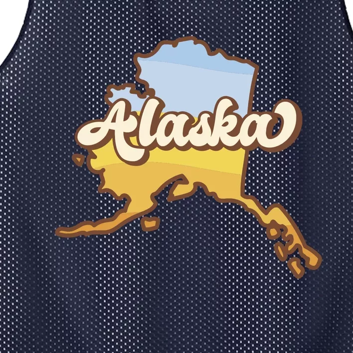 Retro Alaska State Logo Mesh Reversible Basketball Jersey Tank