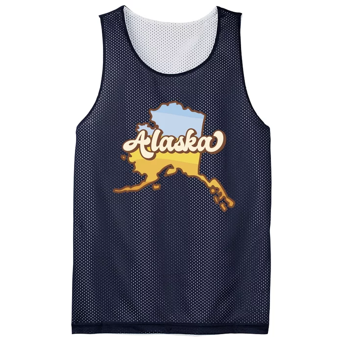 Retro Alaska State Logo Mesh Reversible Basketball Jersey Tank