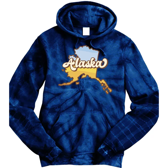 Retro Alaska State Logo Tie Dye Hoodie