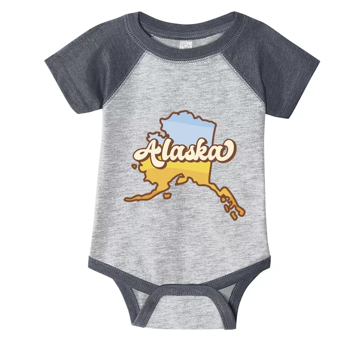 Retro Alaska State Logo Infant Baby Jersey Bodysuit