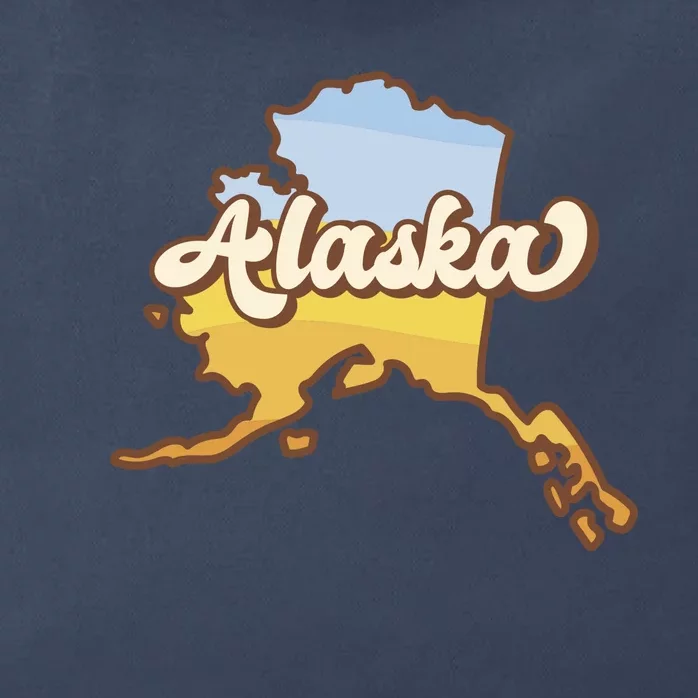 Retro Alaska State Logo Zip Tote Bag