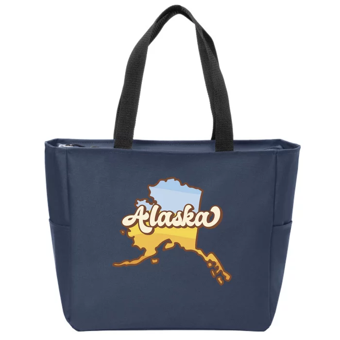 Retro Alaska State Logo Zip Tote Bag