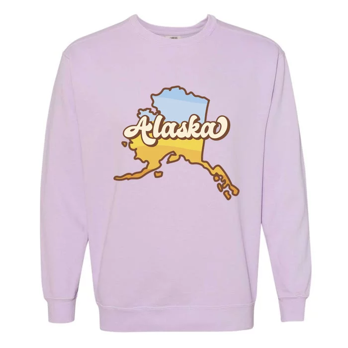 Retro Alaska State Logo Garment-Dyed Sweatshirt