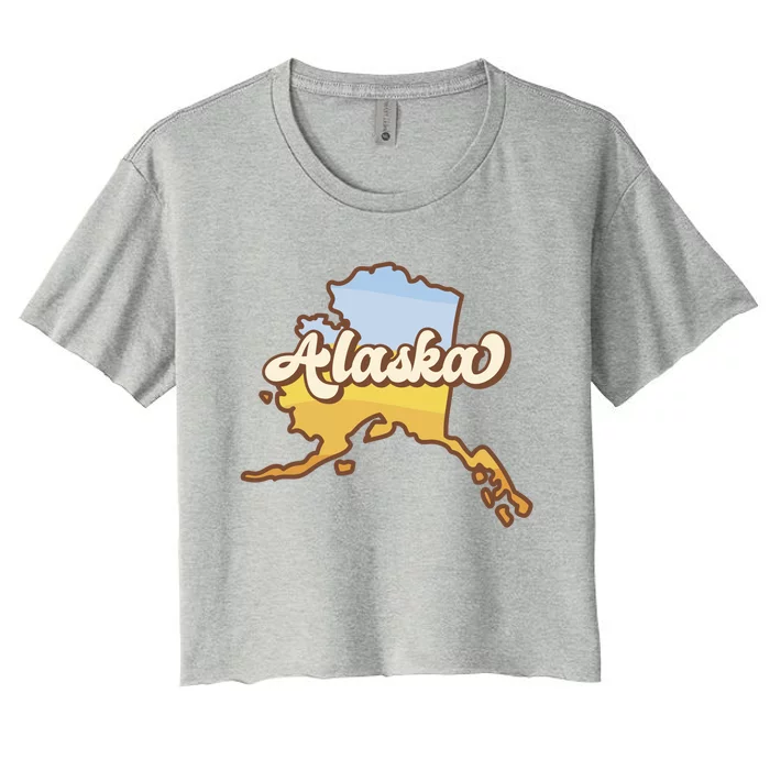 Retro Alaska State Logo Women's Crop Top Tee