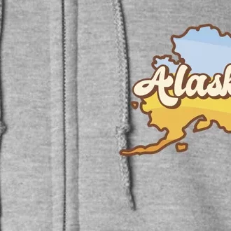 Retro Alaska State Logo Full Zip Hoodie