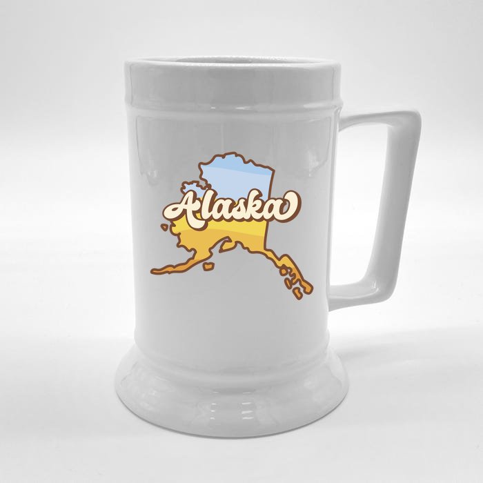 Retro Alaska State Logo Front & Back Beer Stein