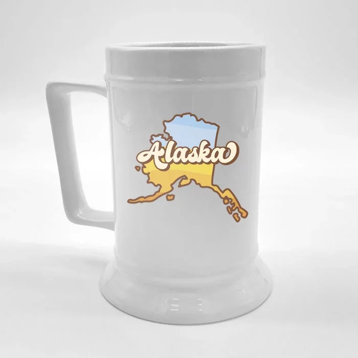 Retro Alaska State Logo Front & Back Beer Stein