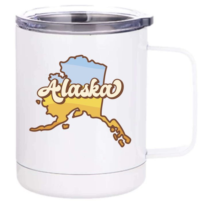 Retro Alaska State Logo Front & Back 12oz Stainless Steel Tumbler Cup