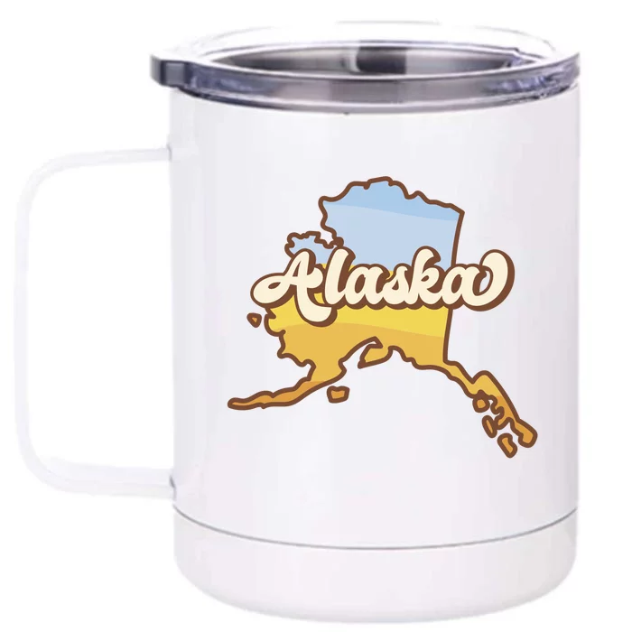 Retro Alaska State Logo Front & Back 12oz Stainless Steel Tumbler Cup